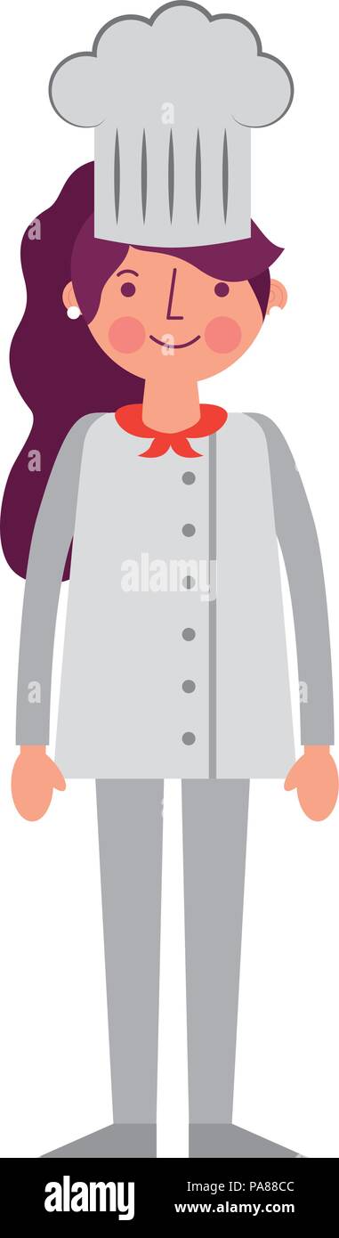 chef woman female character with hat vector illustration Stock Vector ...