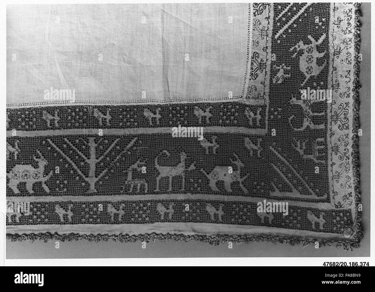 Altar cloth. Culture: Italian, Sicily. Dimensions: L. 58 x W. 36 inches  147.3 x 91.4 cm. Date: 15th century. Museum: Metropolitan Museum of Art, New York, USA. Stock Photo