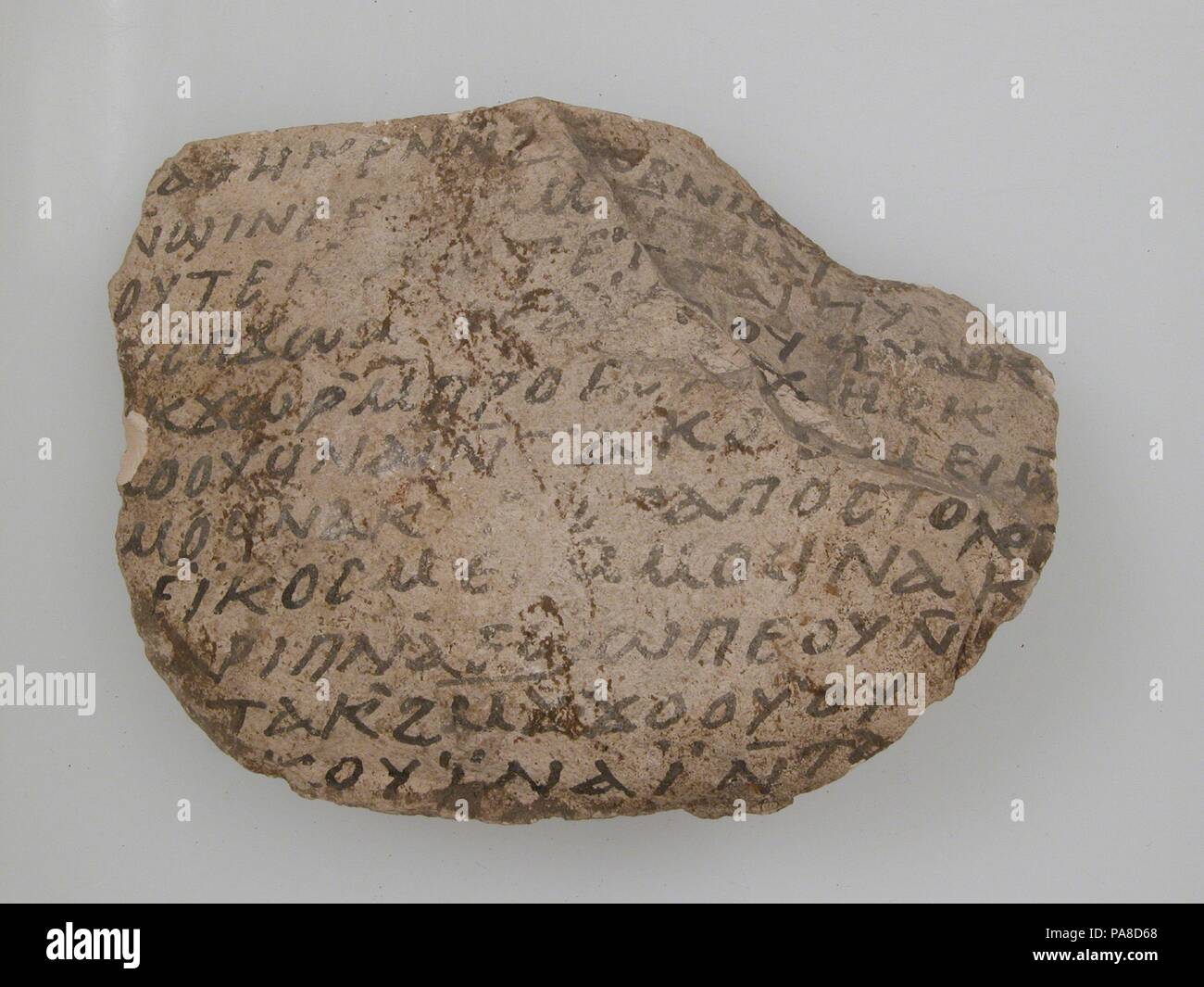 Ostrakon. Culture: Coptic. Dimensions: 4 1/8 x 3 1/16 in. (10.5 x 7.8 cm). Date: 600. Museum: Metropolitan Museum of Art, New York, USA. Stock Photo