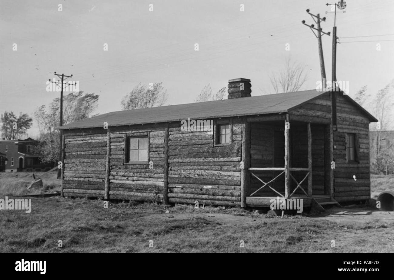 80 Feature. Boy Scout Log Cabin in Longueuil BAnQ P48S1P03790 Stock Photo