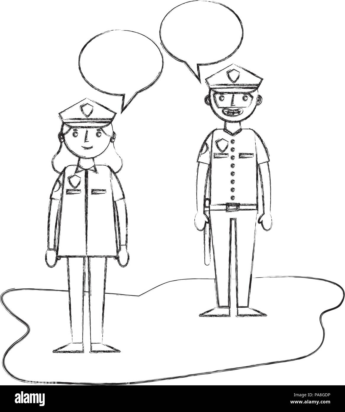 woman and man police officer talking Stock Vector Image & Art Alamy