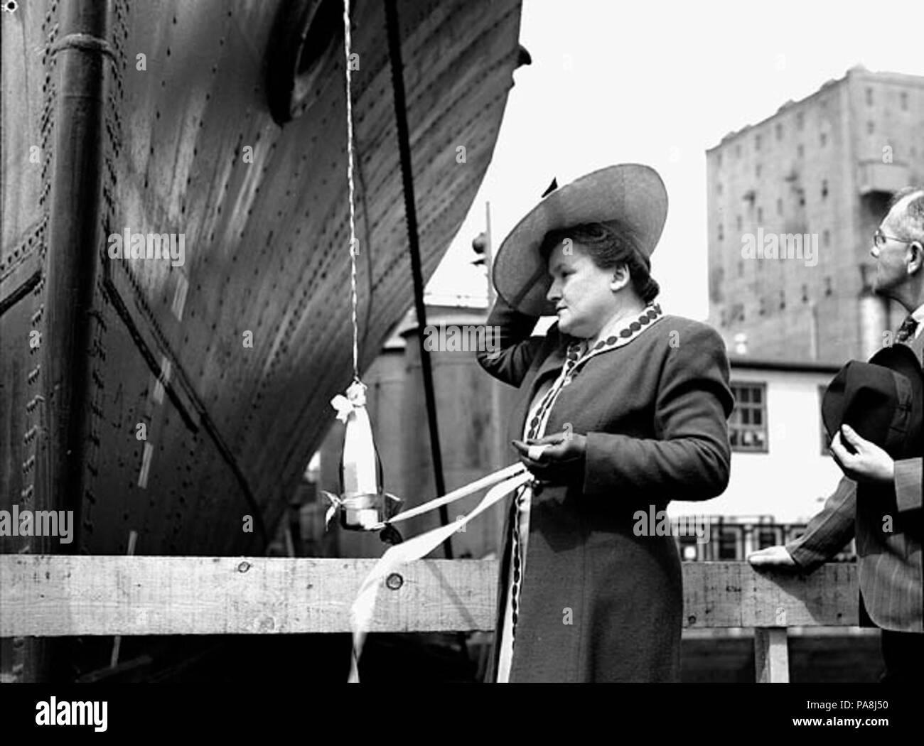 113 HMCS Cap de la Madeleine launch Quebec May 1944 LAC 3197216 Stock ...