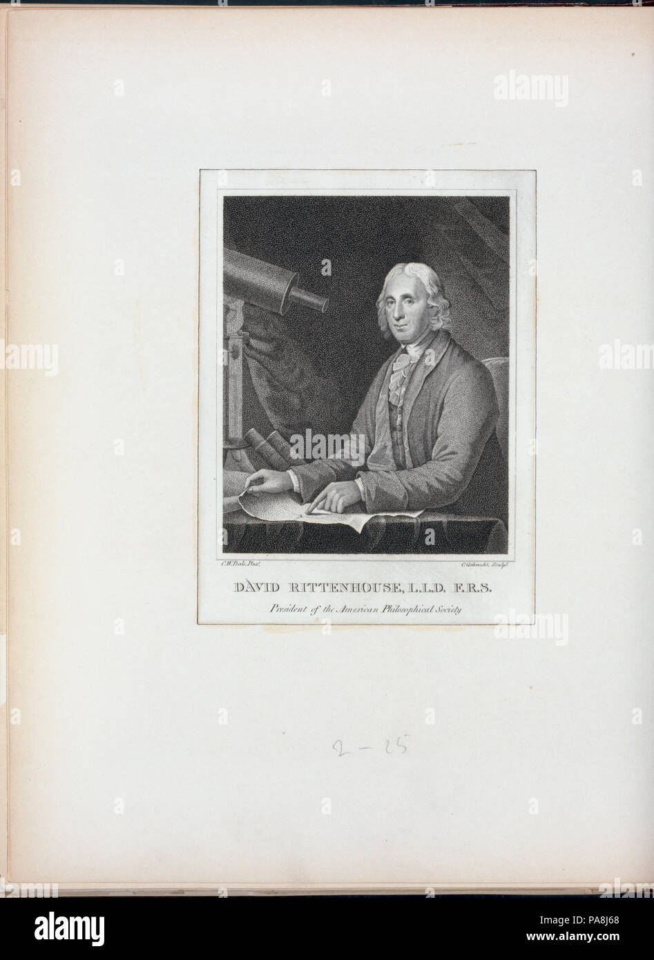 374 David Rittenhouse, LL.D., F.R.S., president of the American Philosophical Society (NYPL Hades-257722-EM14527) Stock Photo