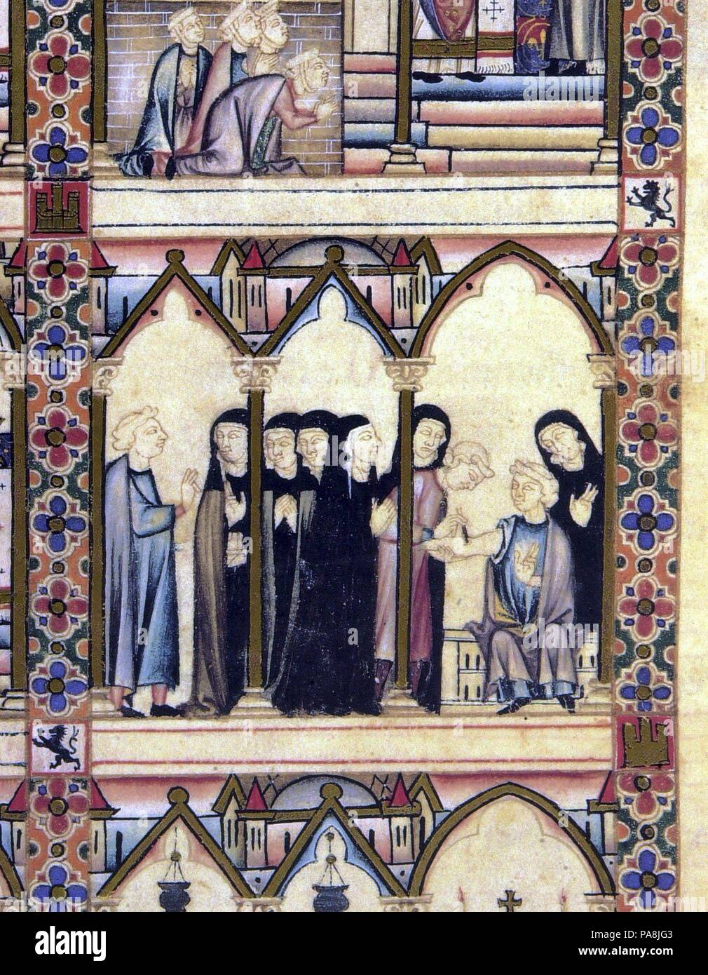 MS.B.R.20-CANTIGA STA MARIA-Nº258-F87-C-MUJERES HACIENDO PAN EN  CASA-MINIATURA S XIII. Author: Alfonso X of Castile the Wise (1221-1284).  Location: BIBLIOTECA NACIONAL COLECCIÓN, FLORENZ, ITALIA Stock Photo -  Alamy, casa xis santa maria 