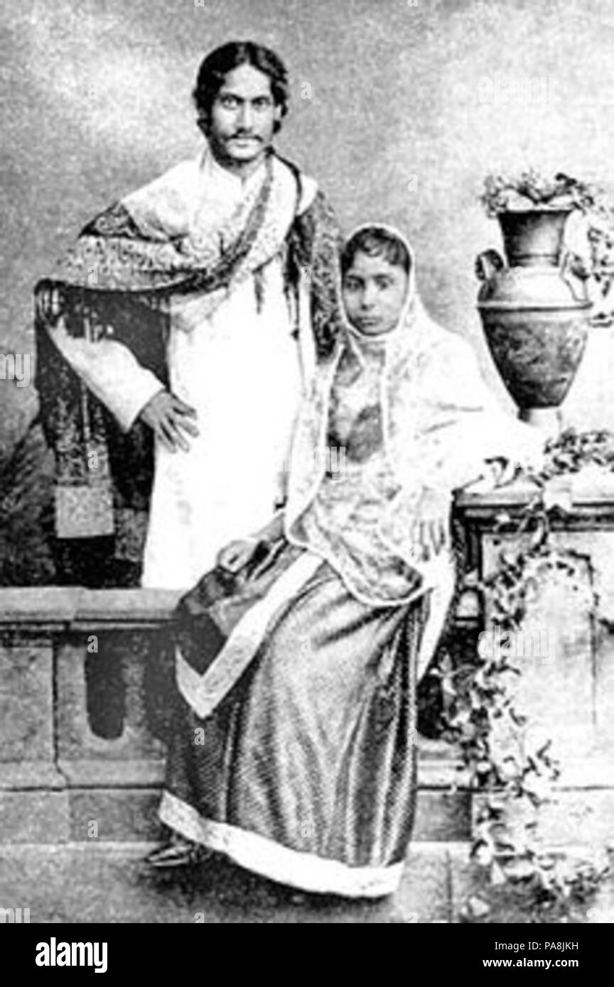 121 Rabindranath-Tagore-Mrinalini-Devi-1883 Stock Photo