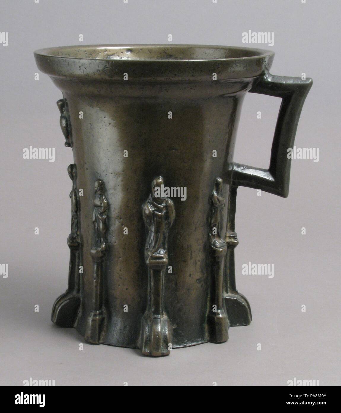 Mortar. Culture: North German. Dimensions: Overall: 7 15/16 x 7 13/16 x 6 11/16 in. (20.2 x 19.8 x 17 cm). Date: 15th century. Museum: Metropolitan Museum of Art, New York, USA. Stock Photo