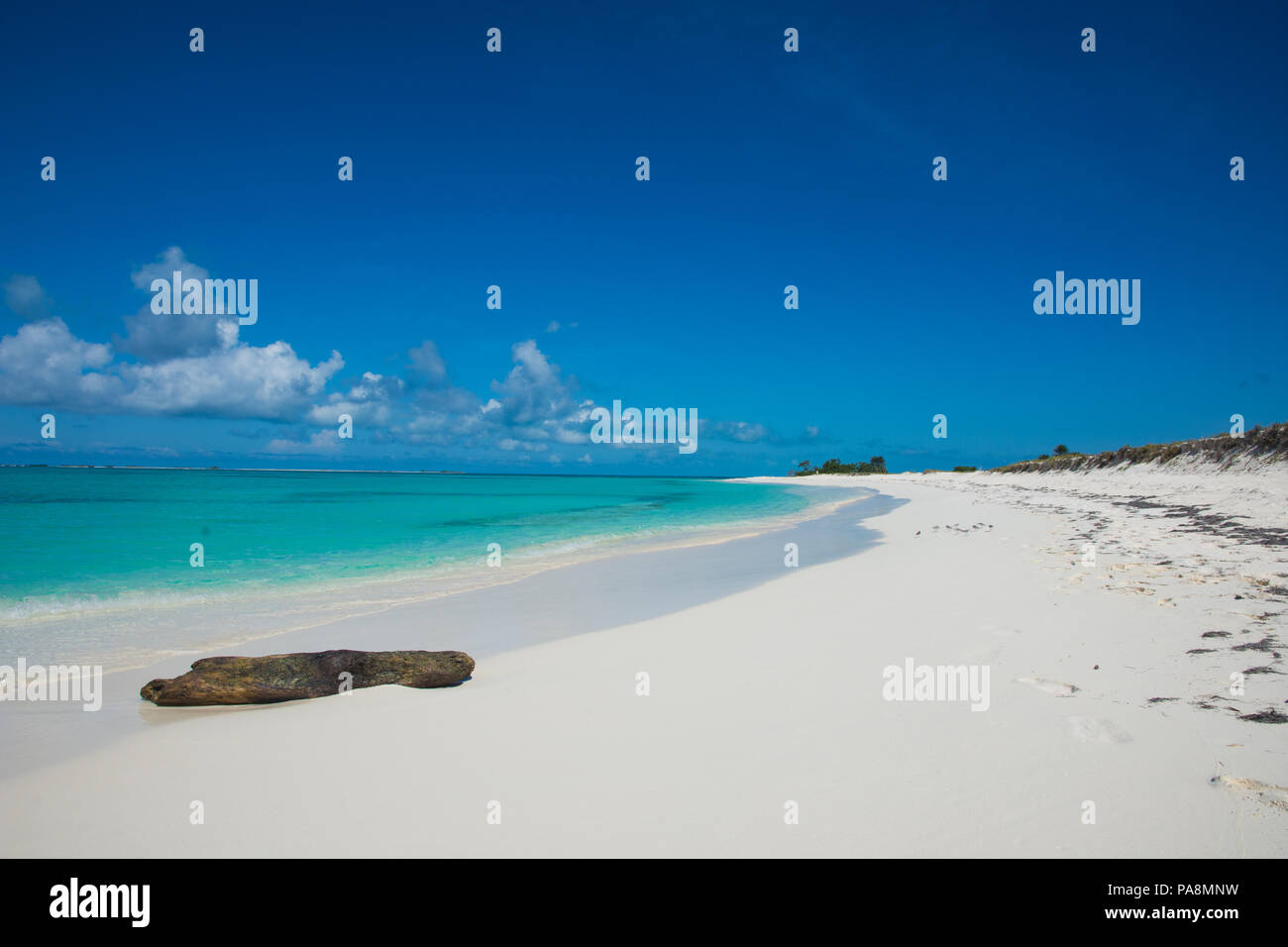 Aerial view Tropical beach of island Cayo de Agua, Los Roques, Venezuela Stock Photo