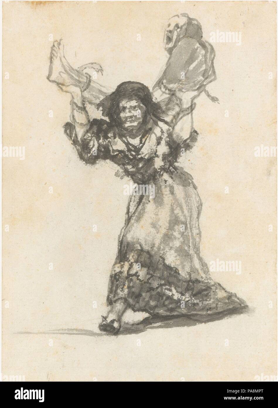Unholy Union. Artist: Goya (Francisco de Goya y Lucientes) (Spanish, Fuendetodos 1746-1828 Bordeaux). Dimensions: 6 15/16 x 5 in.  (17.6 x 12.7 cm). Date: ca. 1801-3 or ca. 1813-19. Museum: Metropolitan Museum of Art, New York, USA. Stock Photo