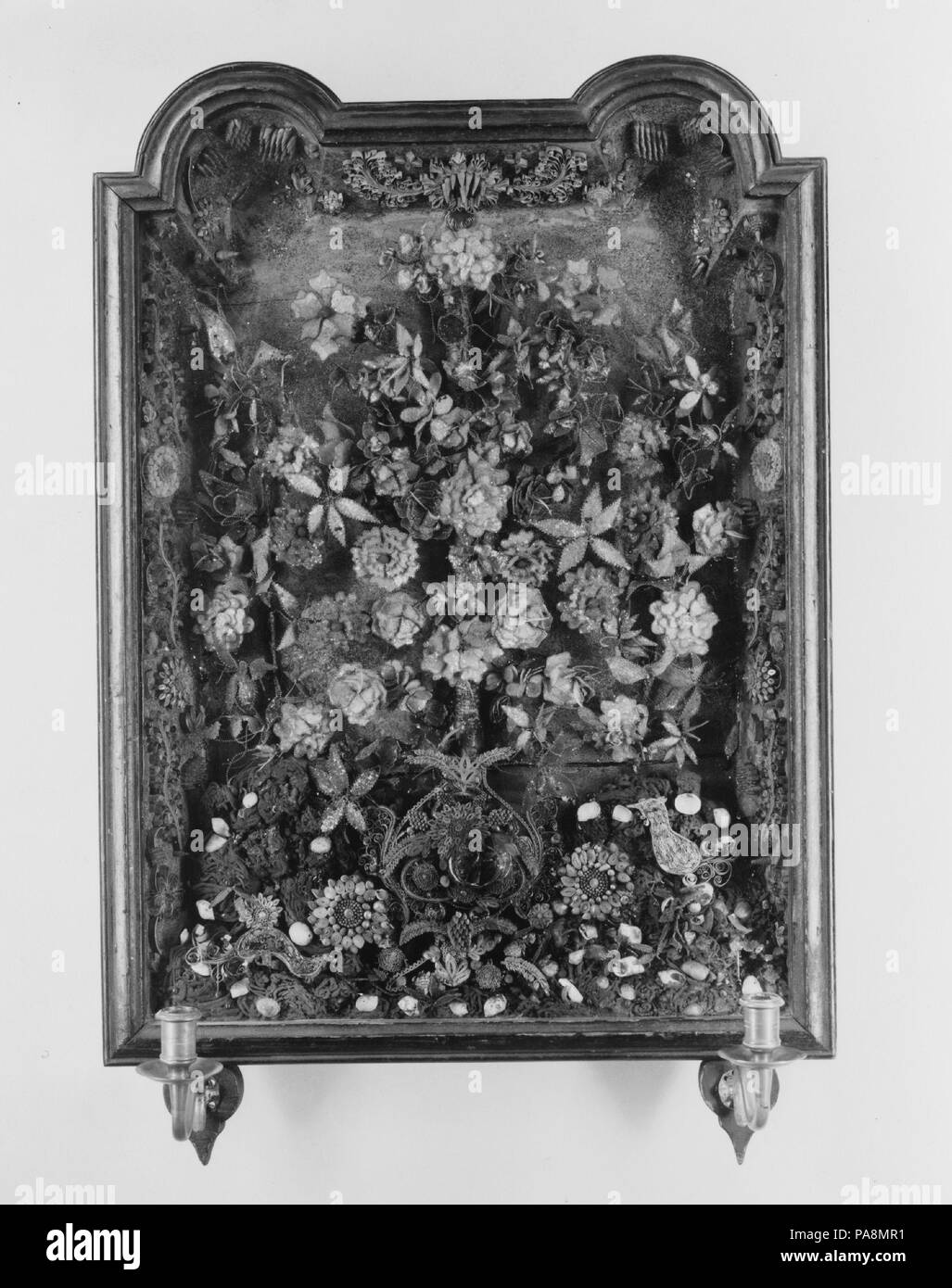 Quillwork Sconce. Dimensions: 32 x 20 3/4 in. (81.3 x 52.7 cm). Date: 1720-49. Museum: Metropolitan Museum of Art, New York, USA. Stock Photo