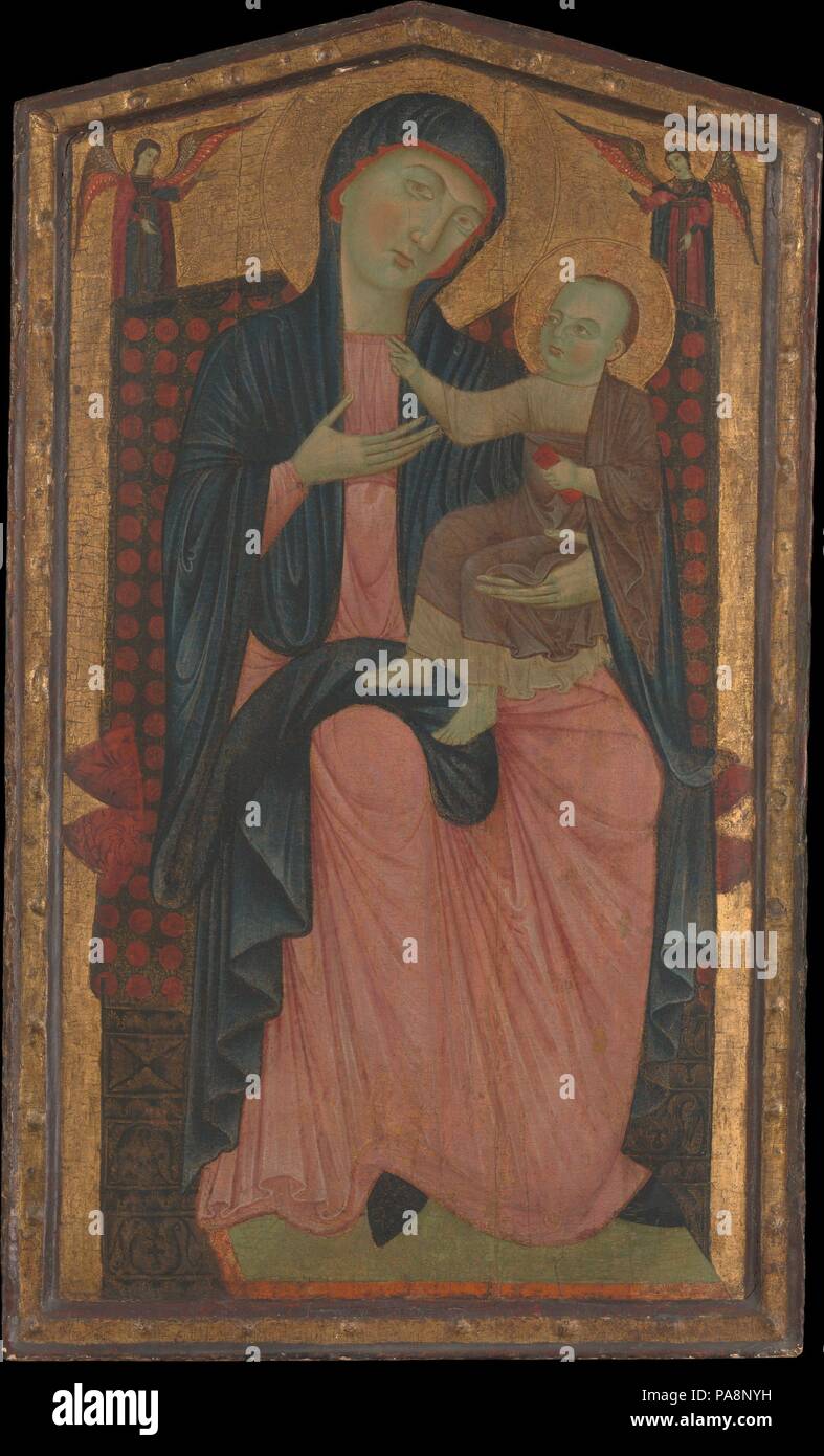 Madonna and Child Enthroned. Artist: Master of the Magdalen (Italian, Florence, active 1265-95). Dimensions: 60 1/2 x 36 in. (153.7 x 91.4 cm). Museum: Metropolitan Museum of Art, New York, USA. Stock Photo