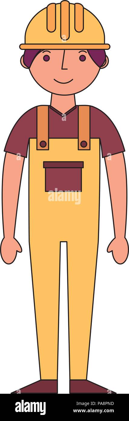 construction builder avatar character vector illustration design Stock ...