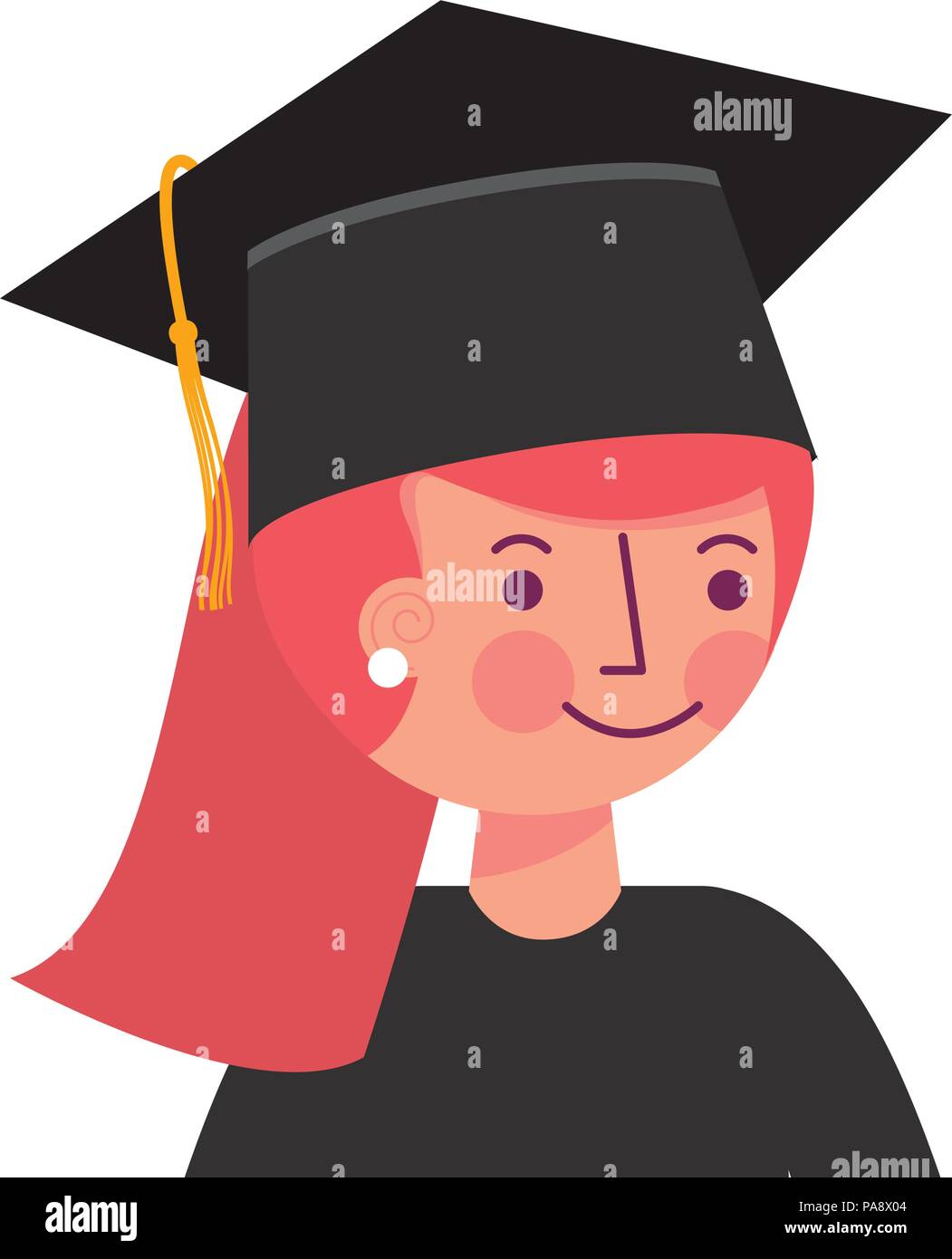 graduate girl portrait in graduation hat Stock Vector Image & Art Alamy