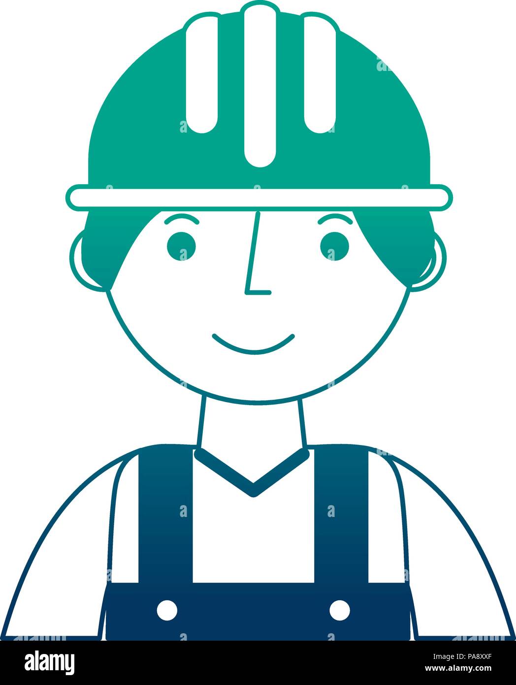 worker contruction in yellow overalls Stock Vector