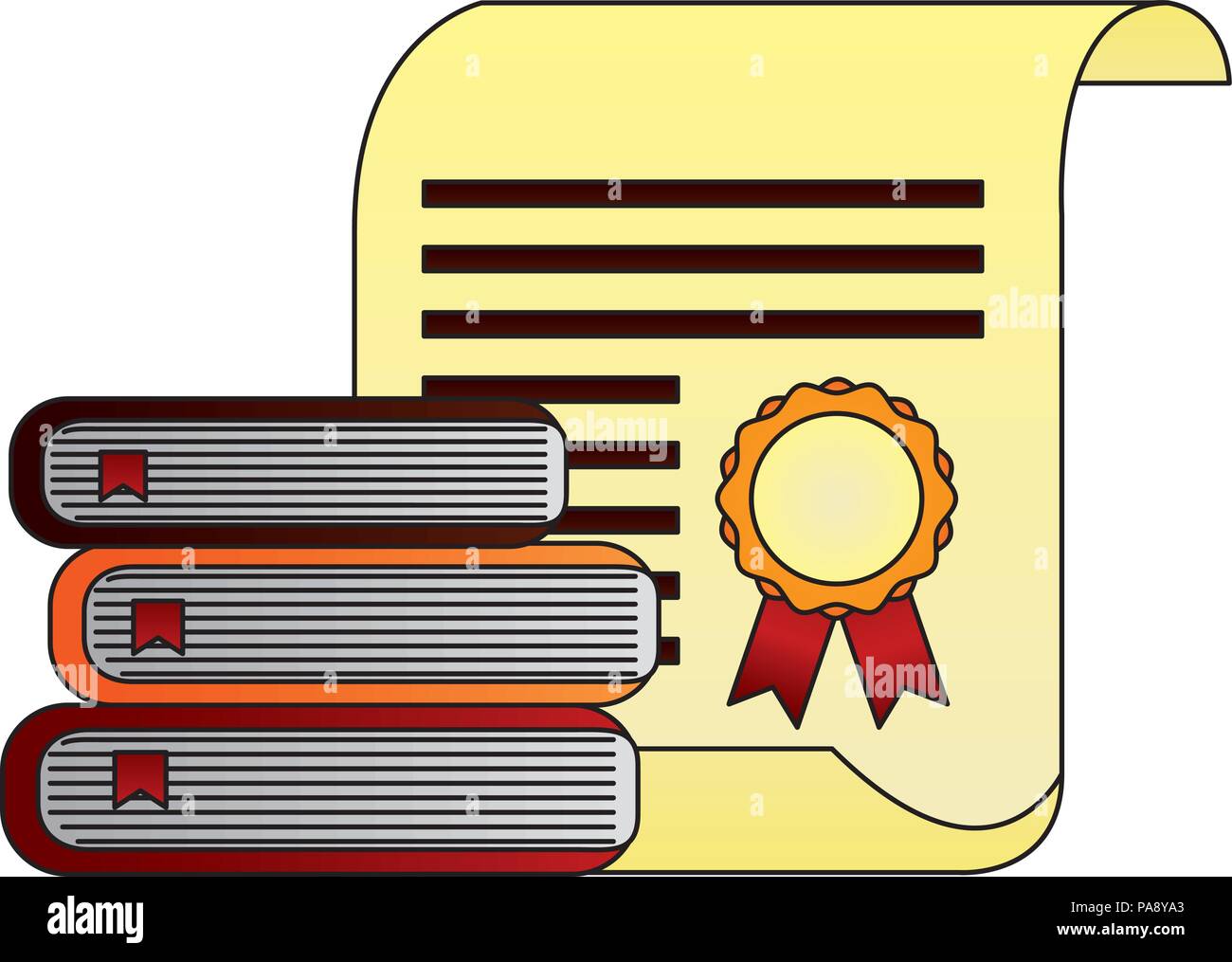 Parchment License parchment diploma graduation with books Stock Vector Image & Art - Alamy