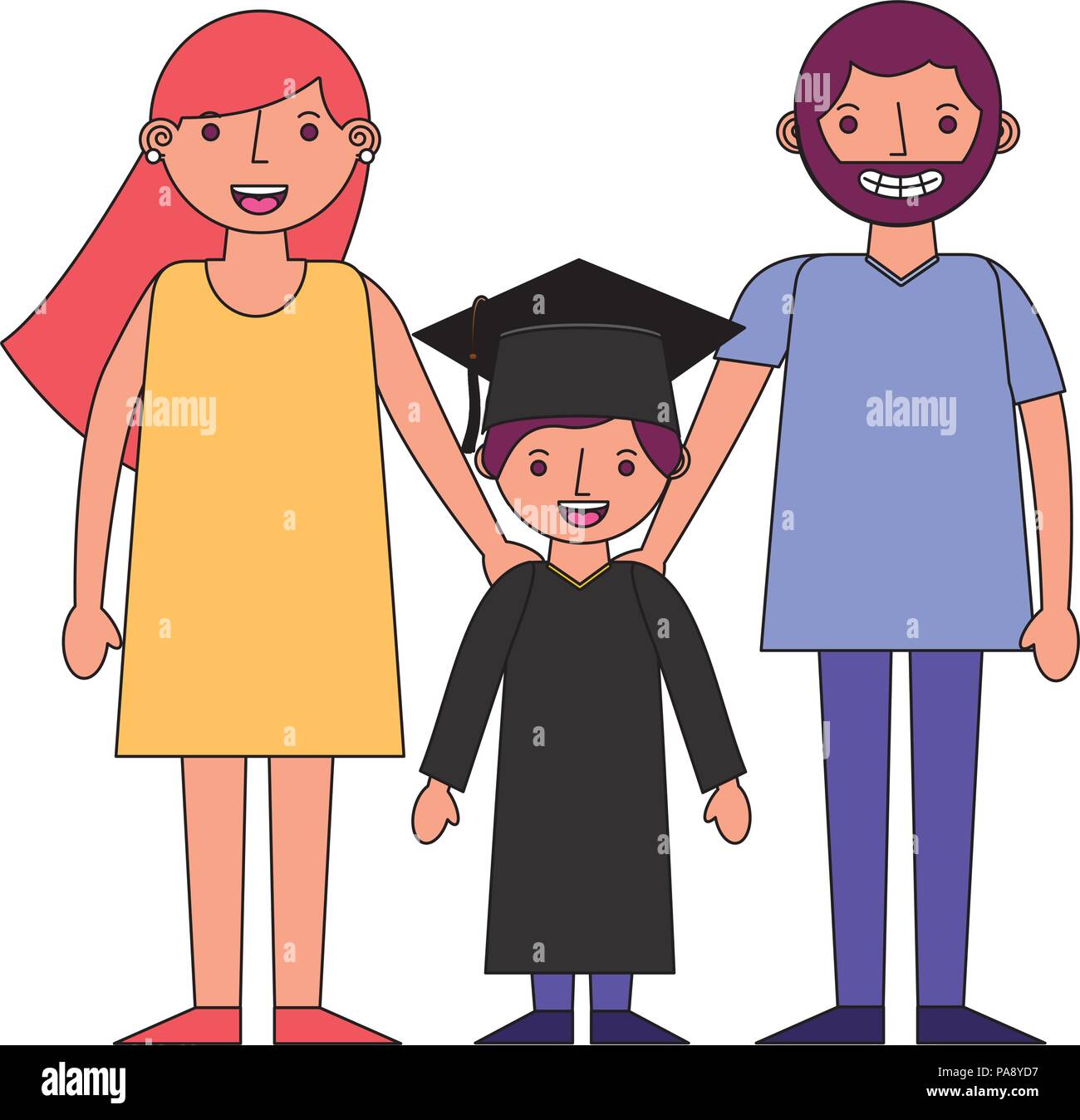 parents with boy graduted avatars characters Stock Vector Image & Art ...