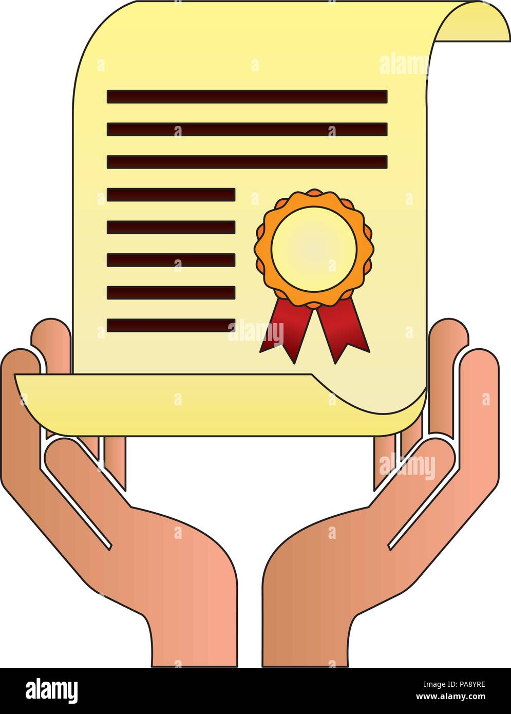 hand with diploma graduation Stock Vector Image & Art - Alamy