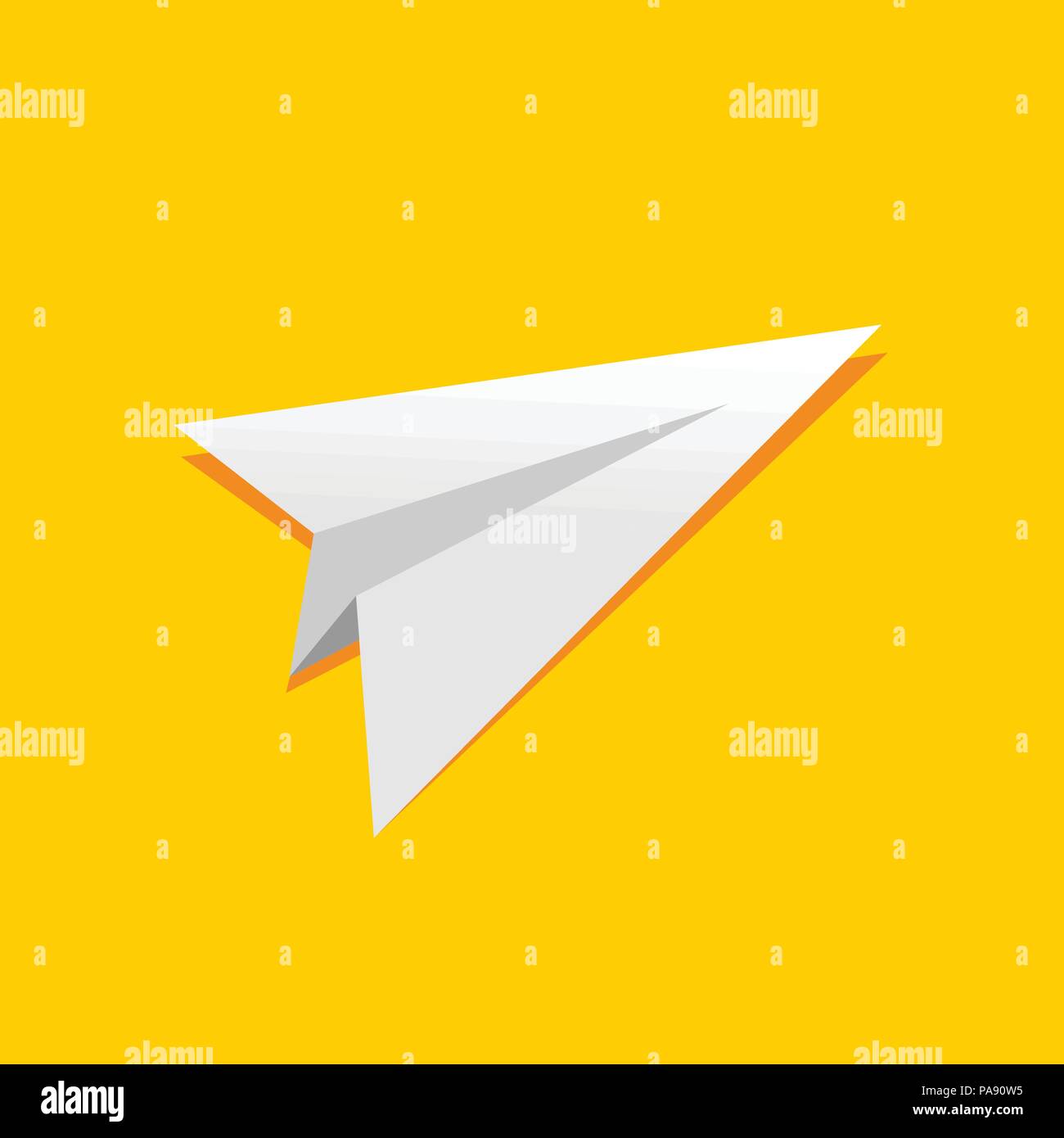 Simple Folded Paper Plane Yellow Illustration Vector Symbol Graphic Logo Design Template Stock Vector