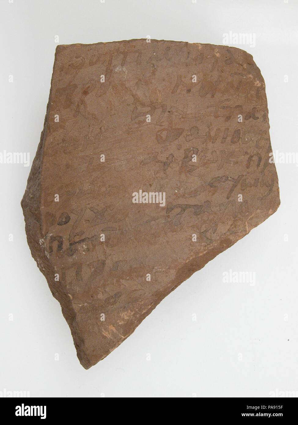 Ostrakon. Culture: Coptic. Dimensions: 2 15/16 x 3 7/16 in. (7.5 x 8.8 cm). Date: 7th century. Museum: Metropolitan Museum of Art, New York, USA. Stock Photo