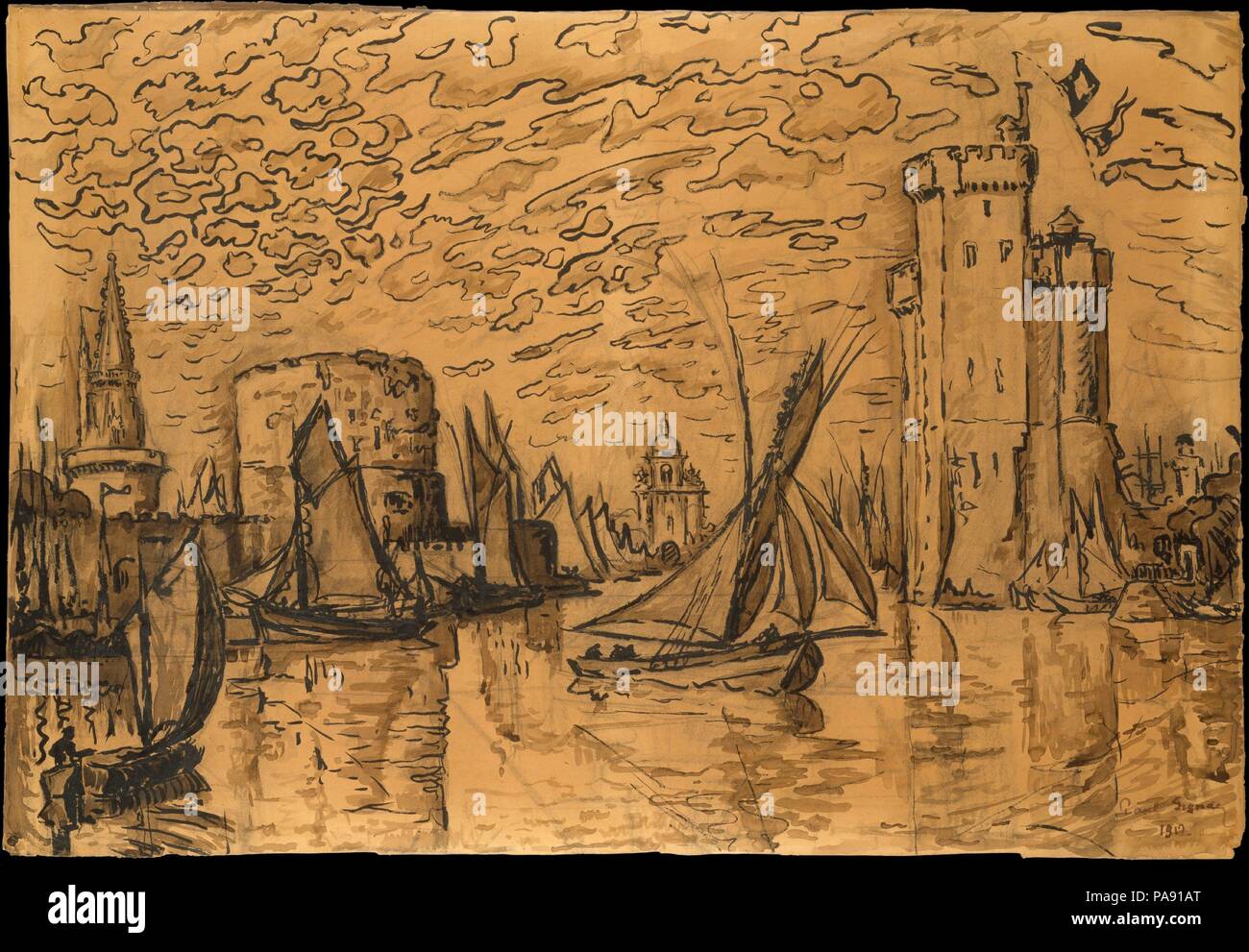 La Rochelle. Artist: Paul Signac (French, Paris 1863-1935 Paris). Dimensions: 27 9/16 x 39 3/8 in.  (70 x 100 cm). Date: 1912. Museum: Metropolitan Museum of Art, New York, USA. Stock Photo