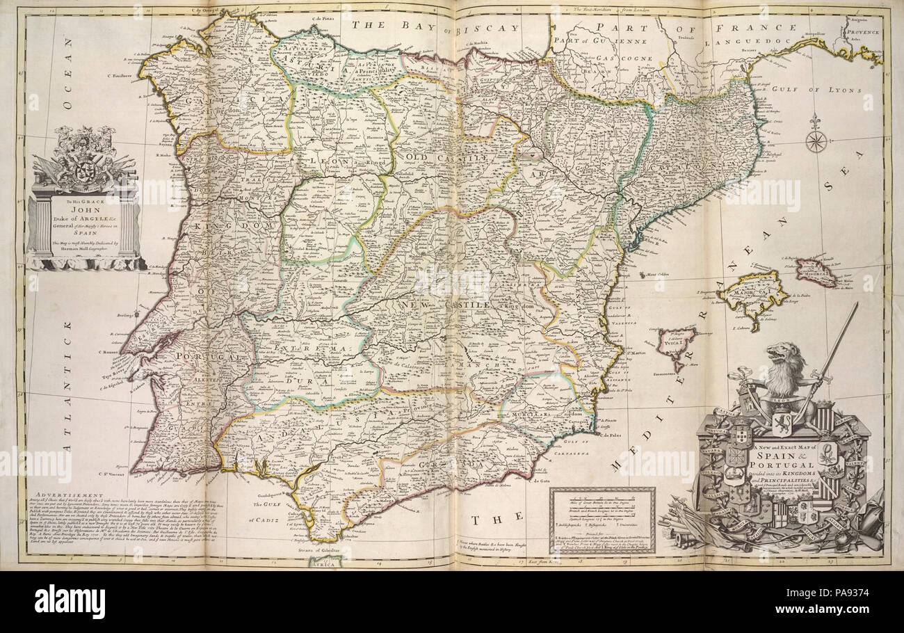 Old Map of Portugal 1736 Mapa de Portugal Vintage Map Wall Map Print -  VINTAGE MAPS AND PRINTS