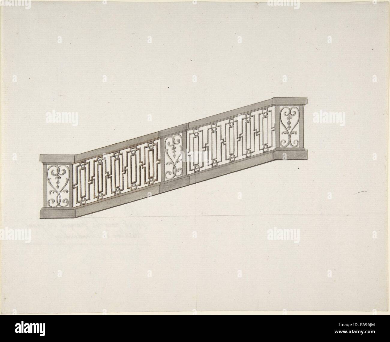 Metropolitan Railing Design for Ornamented Stair Railing. Artist: Anonymous, French, 18th ...
