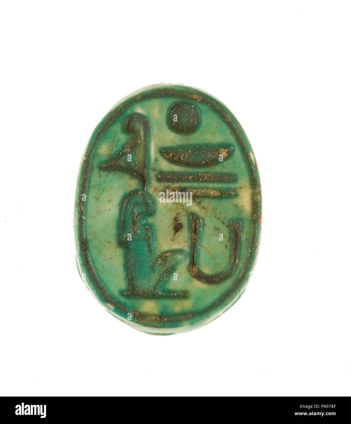 Scarab Inscribed Lord of the Two Lands Maatkare (Hatshepsut). Dynasty: Dynasty 18, early. Reign: Joint reign of Hatshepsut and Thutmose III. Date: ca. 1479-1458 B.C.. Museum: Metropolitan Museum of Art, New York, USA. Stock Photo
