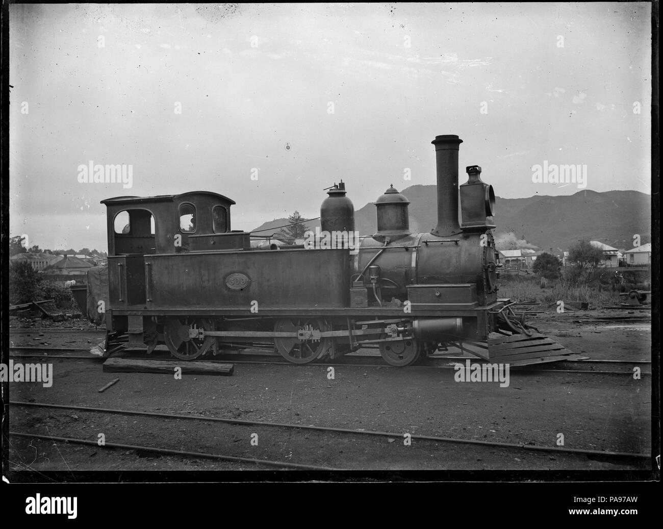 150 L Class, Public Works Department steam locomotive, no. 509, 2-4-0 type, at Whangarei. ATLIB 257590 Stock Photo