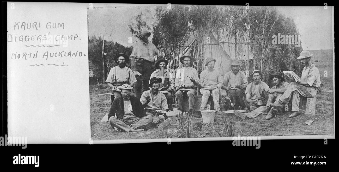146 Kauri gum diggers' camp, North Auckland ATLIB 337321 Stock Photo