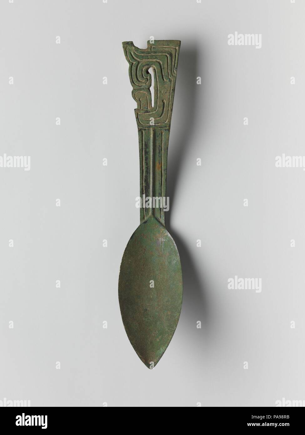 Ritual Spoon (Bi). Culture: China. Dimensions: W. 2 1/2 in. (6.4 cm); L. 12 3/4 in. (32.4 cm); Wt. 1 lb. (0.5 kg). Museum: Metropolitan Museum of Art, New York, USA. Stock Photo