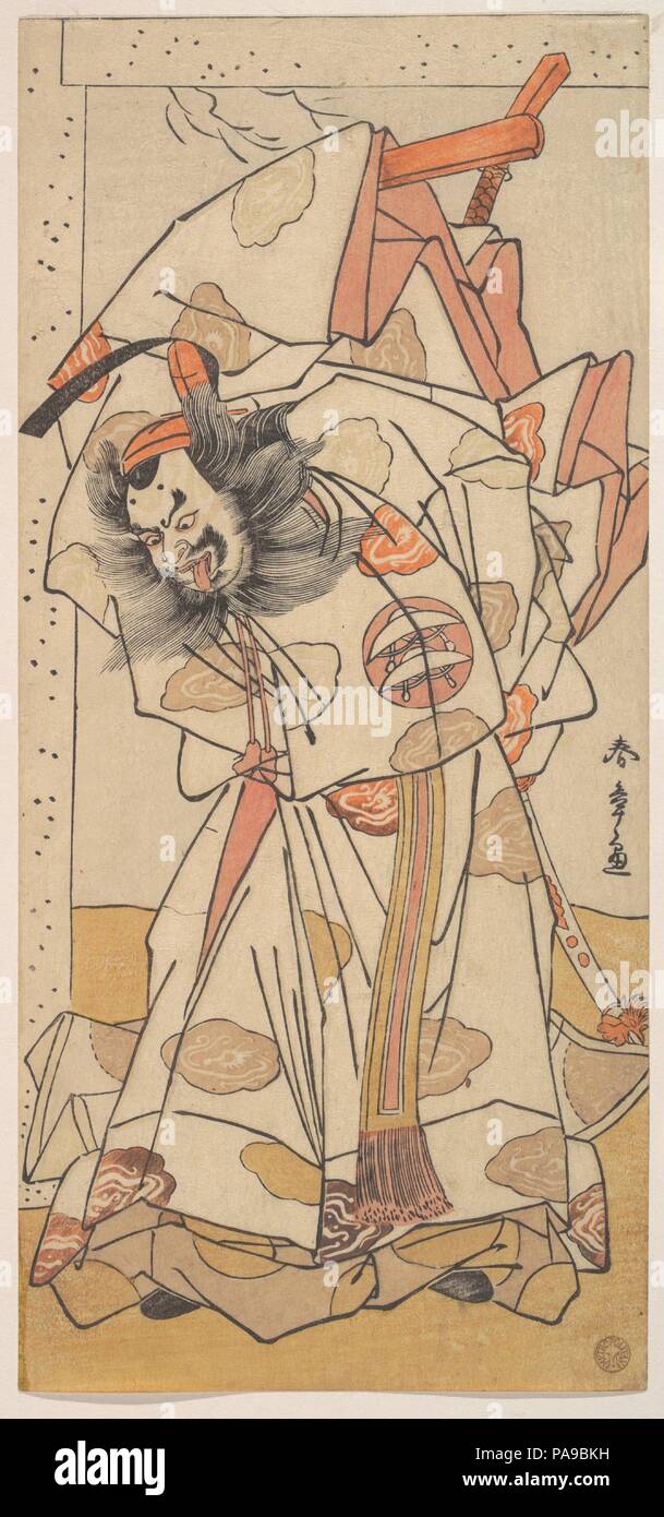 The Second Nakajima Mihoemon in the Role of Sadaijin Jihei. Artist: Katsukawa Shunsho (Japanese, 1726-1792). Culture: Japan. Dimensions: 12 7/32 x 5 5/8 in. (31.1 x 14.3 cm). Date: 1776. Museum: Metropolitan Museum of Art, New York, USA. Stock Photo