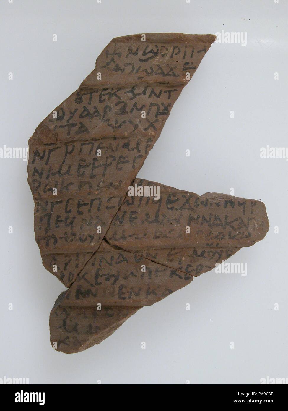 Ostrakon. Culture: Coptic. Dimensions: 3 9/16 x 4 5/8 in. (9 x 11.7 cm). Date: 7th century. Museum: Metropolitan Museum of Art, New York, USA. Stock Photo