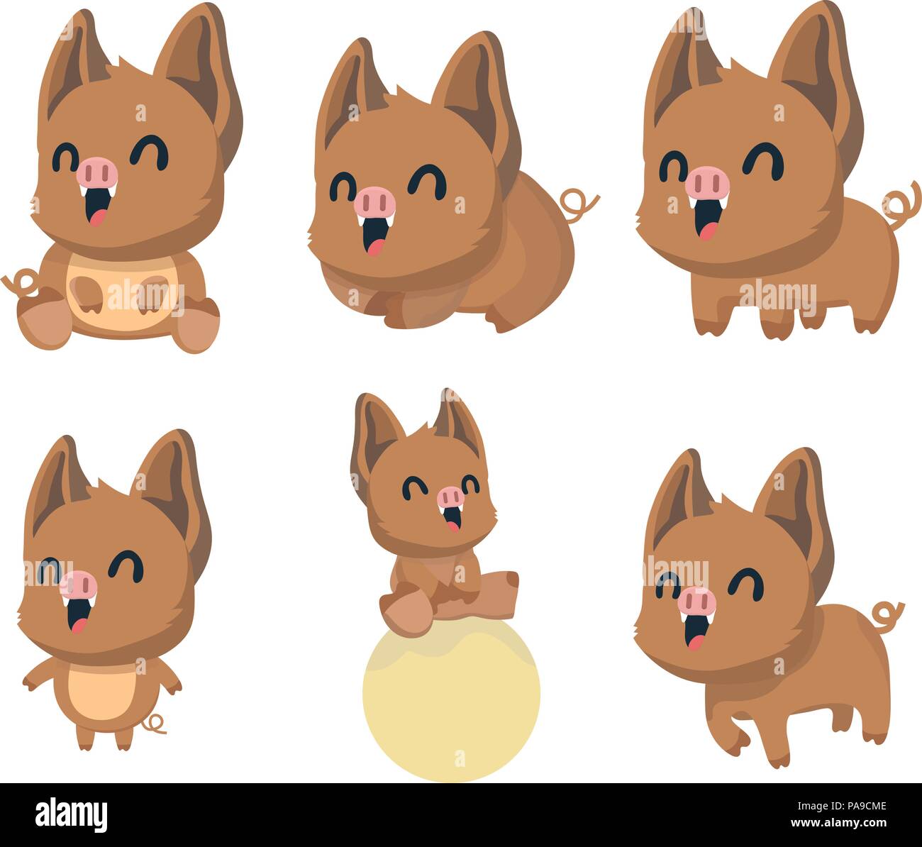 A set of boar vector illustration flat design Stock Vector Image &amp; Art ...