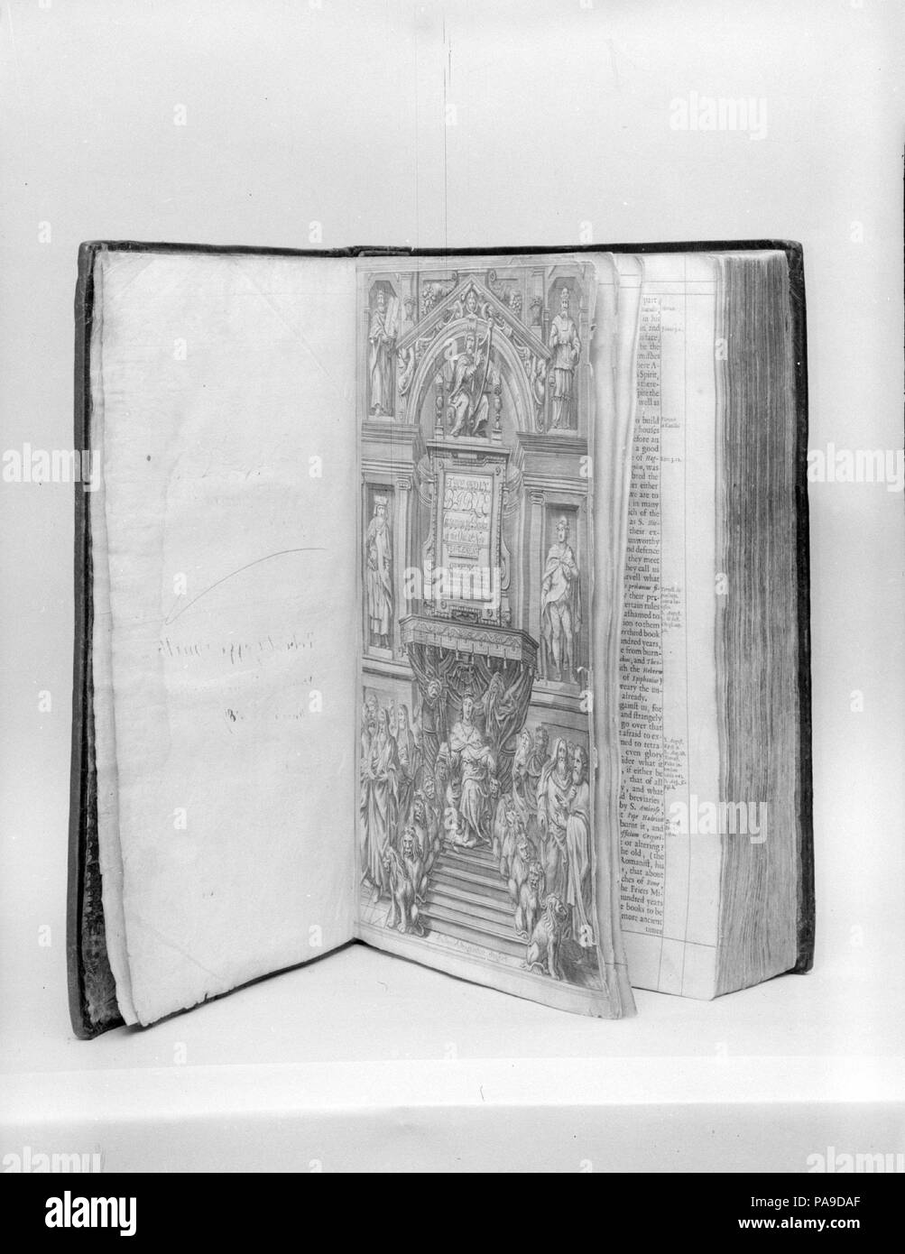 Bible. Dimensions: 17 1/8 x 11 1/4 in. (43.5 x 28.6 cm). Printer: Printed by John Hays. Date: 1674 edition. Museum: Metropolitan Museum of Art, New York, USA. Stock Photo