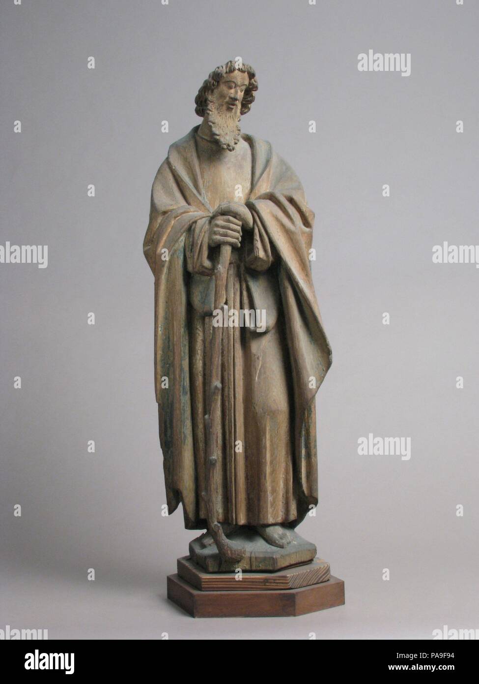 St. James the Less. Culture: North Netherlandish. Dimensions: Overall: 25 1/2 x 8 1/2 x 5 1/4in. (64.8 x 21.6 x 13.3cm)  without base: 23 7/8 x 8 1/4 x 5in. (60.6 x 21 x 12.7cm). Date: ca. 1500. Museum: Metropolitan Museum of Art, New York, USA. Stock Photo