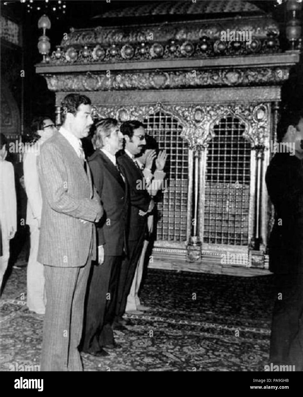 225 Saddam Hussein in Imam Reza shrine - 1976 Stock Photo