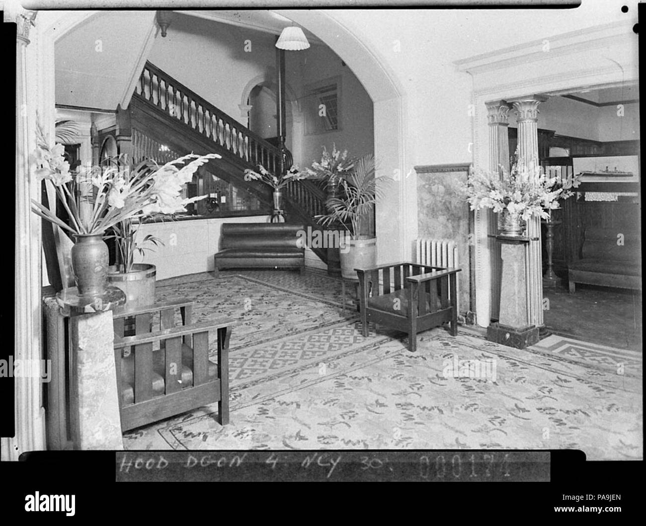 237 SLNSW 11916 Part of the entrance foyer and stairs Wentworth Hotel Brewster Manderson architects Stock Photo