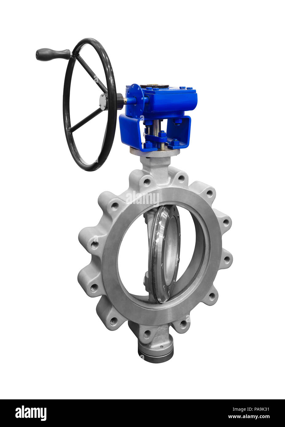 Latch Industrial Pipe Valve Isolated on white background Stock Photo