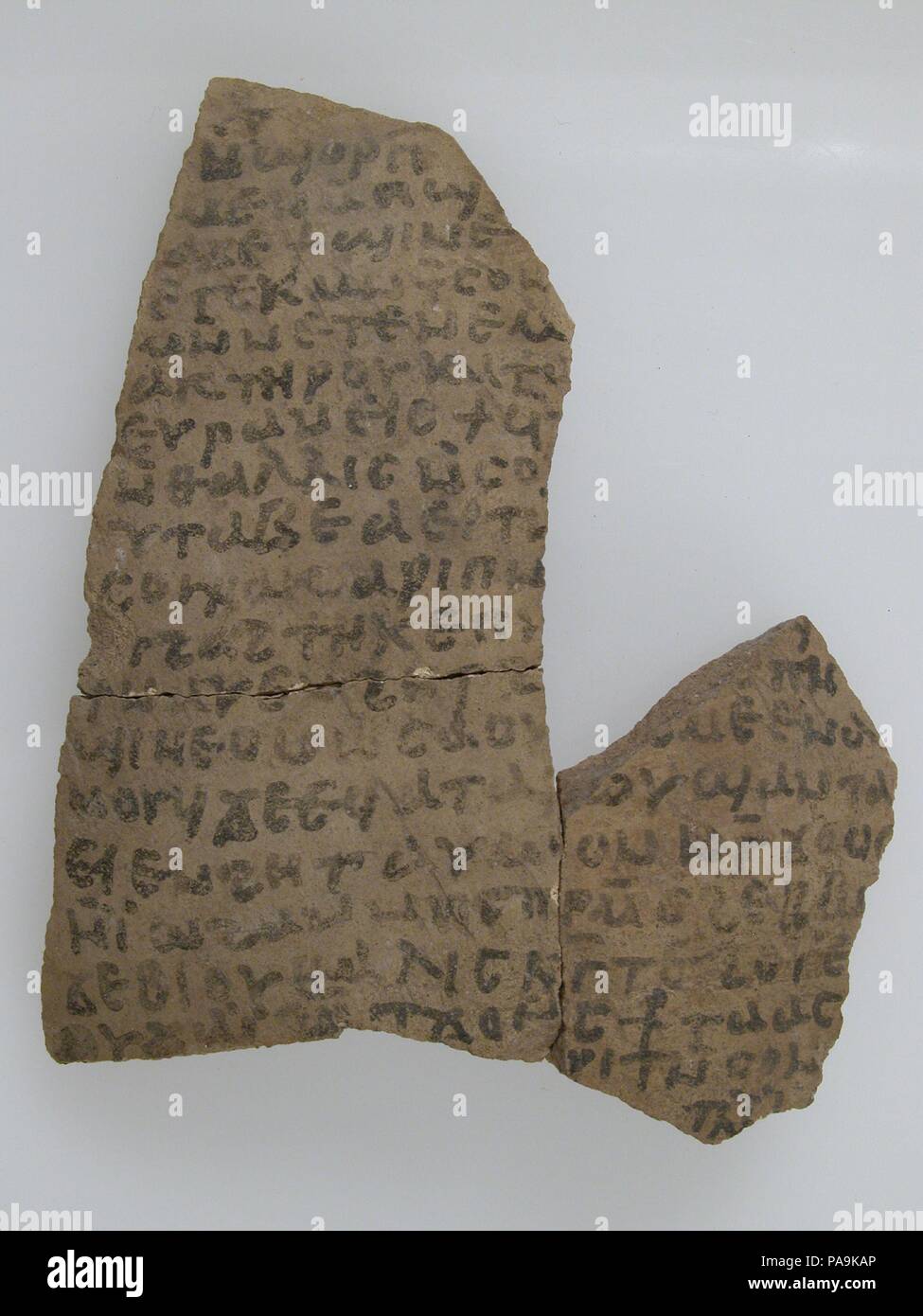 Ostrakon with a Letter from Joseph. Culture: Coptic. Dimensions: 4 7/16 x 5 3/8 in. (11.3 x 13.7 cm). Date: 580-640. Museum: Metropolitan Museum of Art, New York, USA. Stock Photo