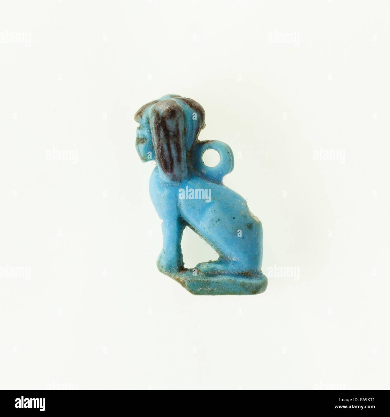 Sphinx Amulet. Dimensions: H. 1.4 cm (9/16 in). Dynasty: Dynasty 26-29. Date: 664-332 B.C.. Museum: Metropolitan Museum of Art, New York, USA. Stock Photo