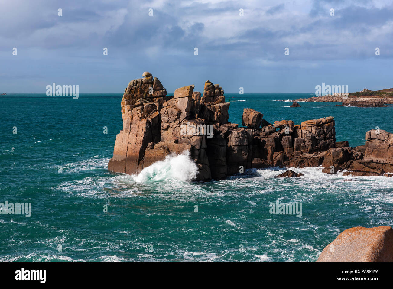 The rock formation known as The Chair, Peninnis Head, St. Mary's, Isles ...