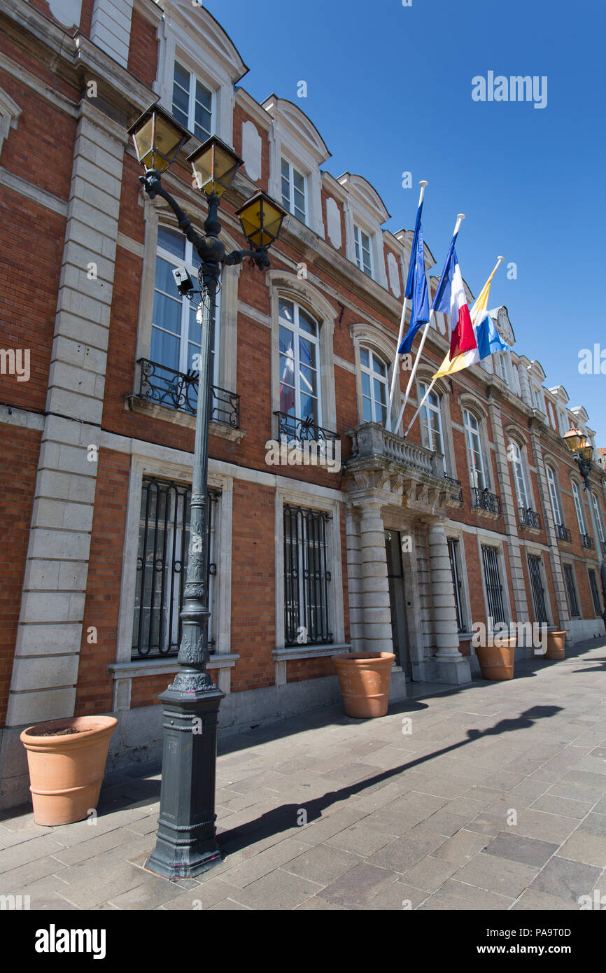 City of BoulognesurMer, France. Picturesque view of the Town Hall