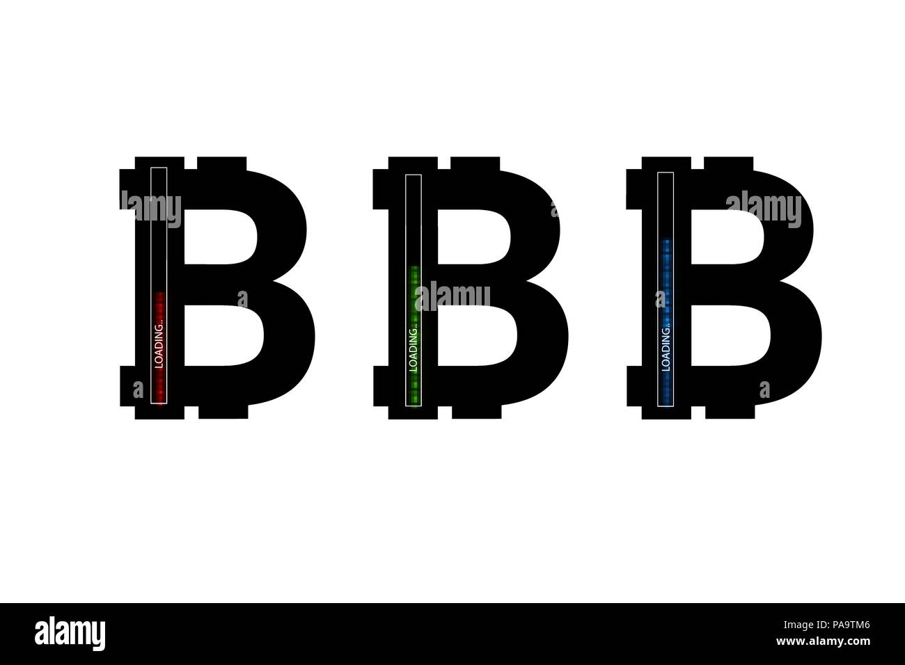 Business concept. Vector illustration. Bitcoin progress loading bar ...