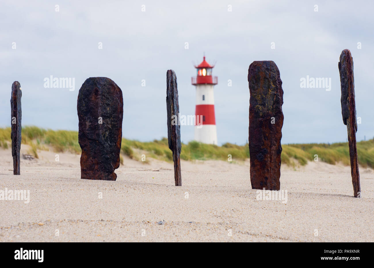 Lighthouse List-Ost on the island Sylt Stock Photo