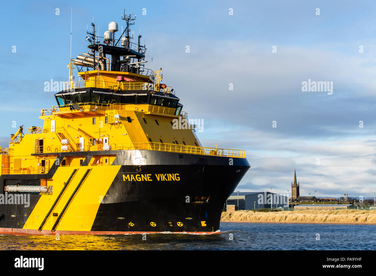 Magne Viking oil rig supply ship Stock Photo