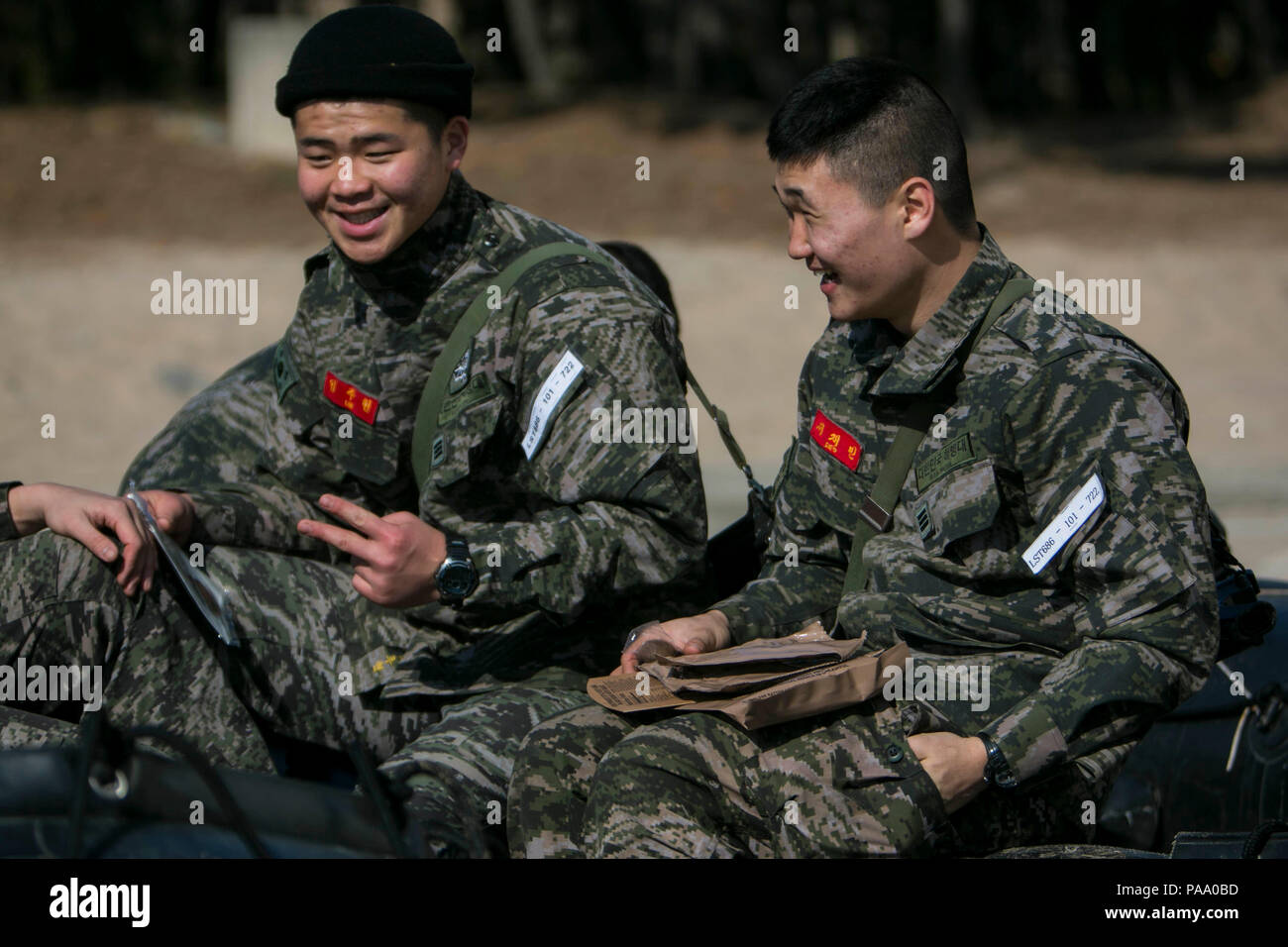 Republic Of Korea Marines Eat Meals Ready Toeat During
