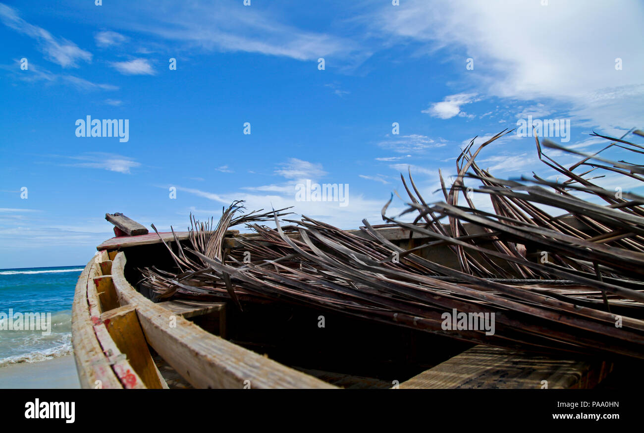 Fisherman boats on Guandolio beach Stock Photo