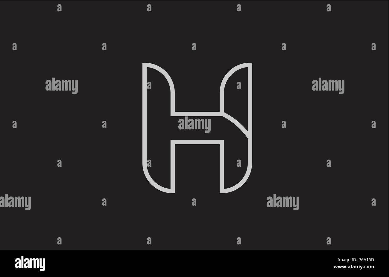 black and white alphabet letter h logo design suitable for a company or ...