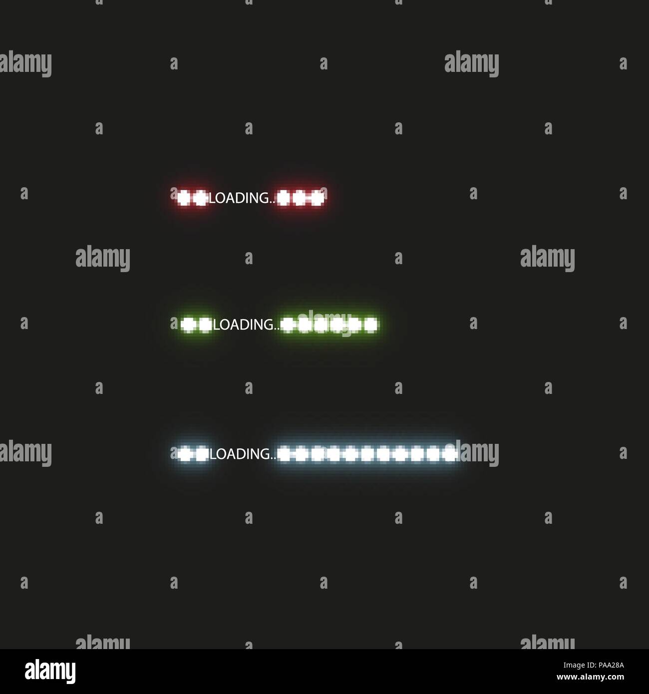 Progress loading bar with lighting. Concept technology. Vector illustration Stock Vector