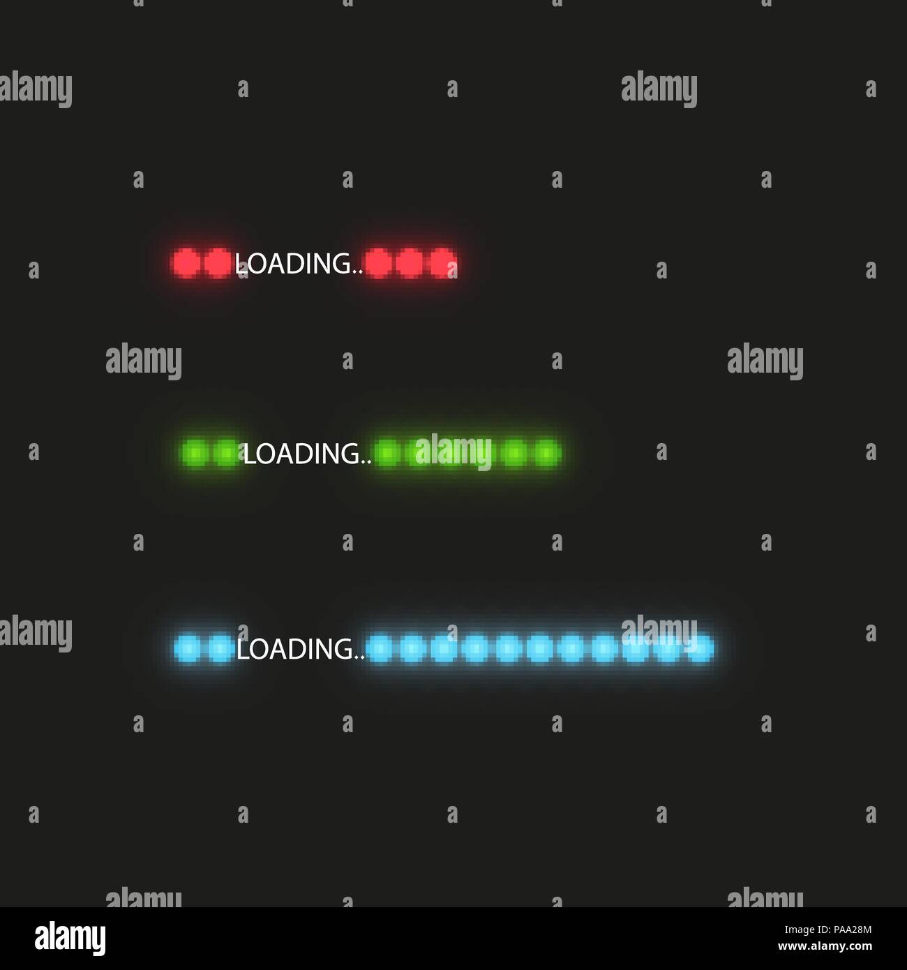 Progress loading bar with lighting. Concept technology. Vector illustration Stock Vector