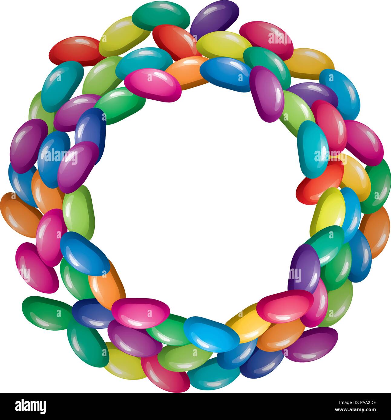 vector assortment of colorful fruit gelatin jelly beans. round border  background of fruit jellies Stock Vector Image & Art - Alamy